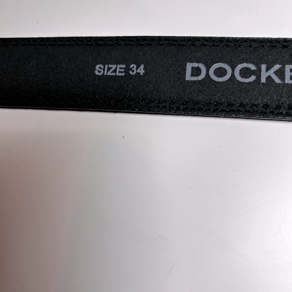 Men’s Dockers black leather belt, silver buckle. Size 34 - Picture 5 of 8